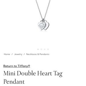 AUTHENTIC Mini double heart tag pendant necklace